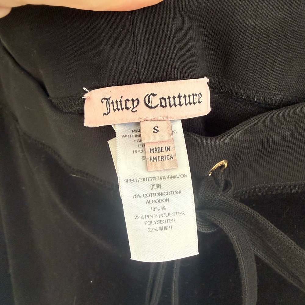 Juicy Couture Y2K Black Velour Track Suit Pants, Size Small - Picture 4 of 5
